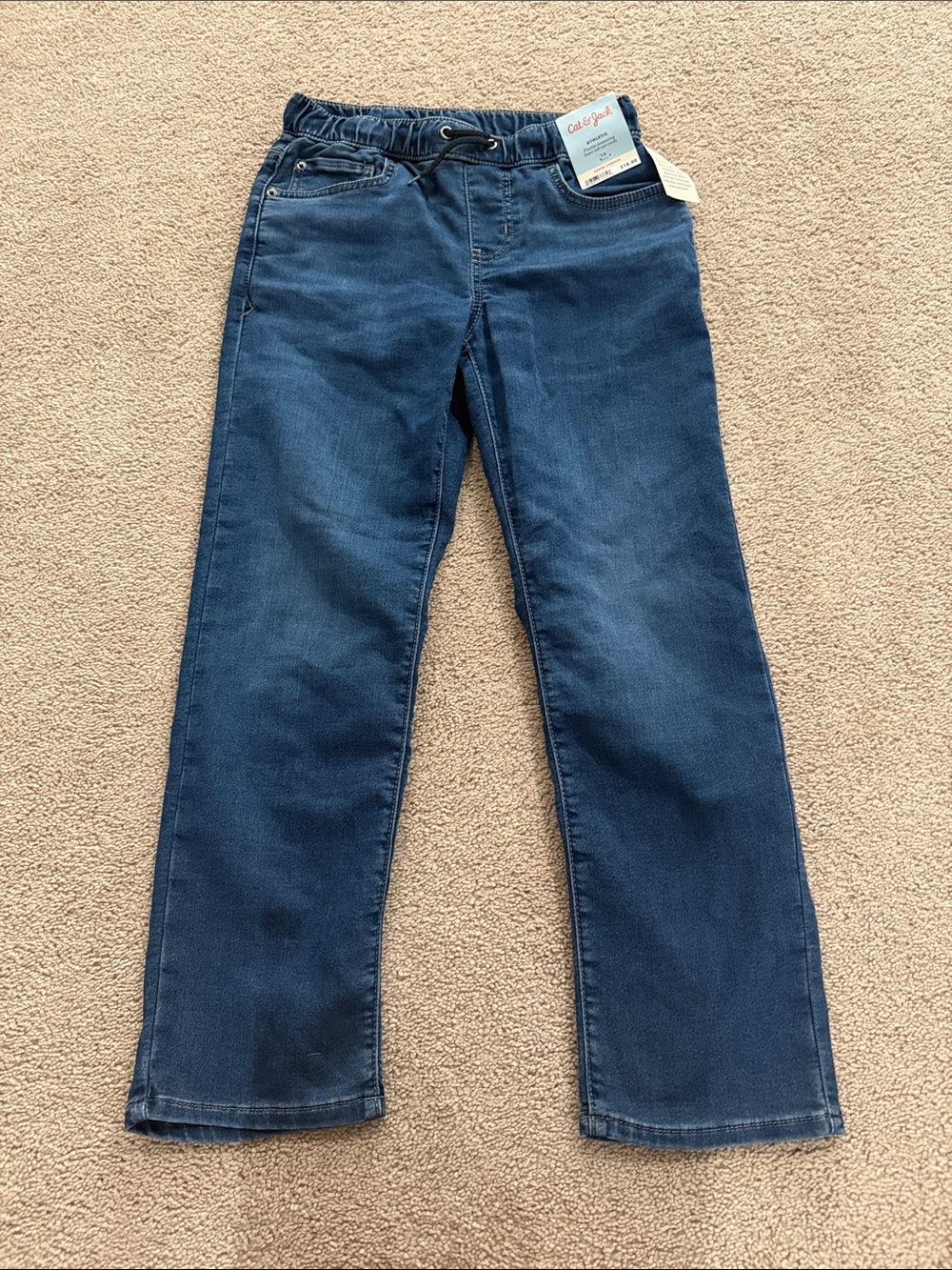 Cat & Jack Girls' Navy Straight-Leg Pull-On Jeans